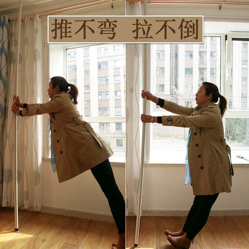 顶天立地置衣架伸缩晾晒衣架子卧室客厅落地挂包衣帽室内置物架杆