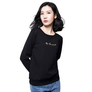 圆领黑色卫衣女款2026新款春秋装港味chic上衣欧货衣服无帽外套