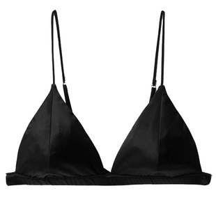 弗利少女法式缎面内衣女无钢圈薄款 小胸胸罩光面三角杯文胸套装