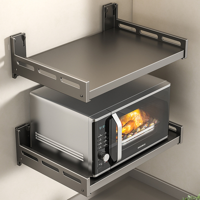 厨房微波炉架子置物架免打孔壁挂式墙上家用电饭煲烤箱咖啡机收纳