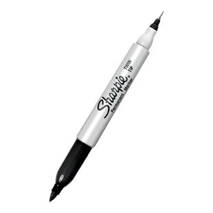 锐意实验室记号笔防75酒精喷不防擦sharpie黑色防水单双头马克笔