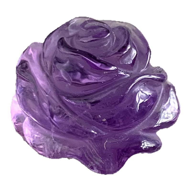 天然紫水晶雕刻玫瑰花吊坠小巧透