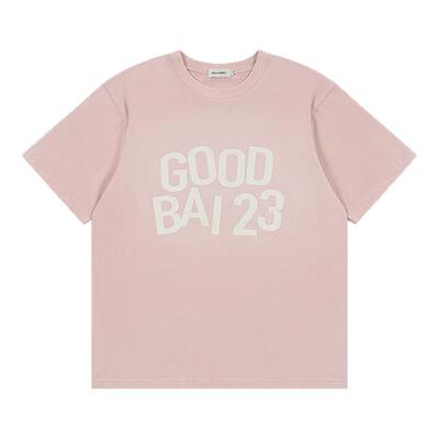 GOODBAI 23 logo撞色印花水洗圆领oversize短袖T恤