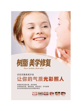 牙科挂画口腔医疗牙齿图门诊室内