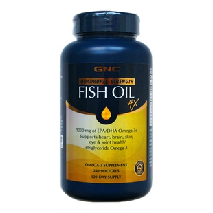 美国GNC小粒鱼油240粒迷你mini或铂金4X四倍FISH OIL小粒易吞咽
