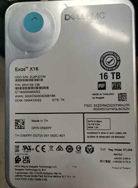 议价可维修戴尔DELLEMC希捷16T企业级氦气硬盘型号ST1
