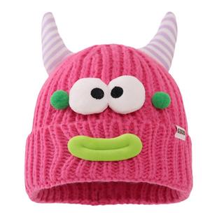 儿童帽子日系卡通搞笑毛线帽男女童秋冬加厚套头护耳宝宝针织帽子