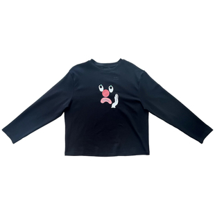 Studio1till8  “心事系列”牙痛印花长袖宽松休闲柔软T恤女秋