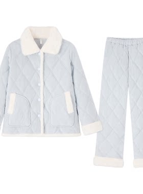 BE三层夹棉睡衣新品女冬