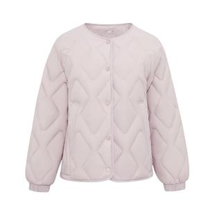 雪中飞25冬女士菱格圆领羽绒服外套时尚居家休闲无领日系休闲