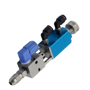 YK-31 精密复动顶针阀uv胶酒精微调单液阀方形点胶阀黄胶水性胶枪