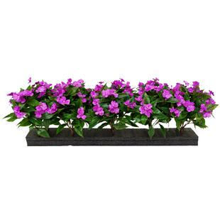 仿真花新款紫色室外围栏假花户外工程商场幼儿园花箱装饰栅栏花槽