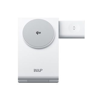 【W&P】Qi2三合一无线充电器磁吸15W快充适用iPhone17promax苹果手机手表applewatchS10底座Magsafe桌面支架