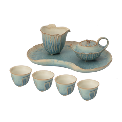 万仟堂高档素雅秀丽荷花元素茶具