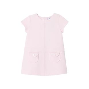 Jacadi亚卡迪法国女小童粉色连衣裙春新款童装法式短袖公主裙子