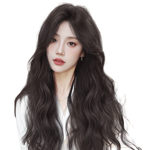 假发女长发全头套式仿真人发自然整顶长卷发慵懒水波纹中分假发套