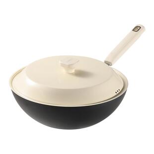 卡罗特铁锅炒锅家用炒菜无涂层不粘锅电磁炉燃气灶专用平底已开锅