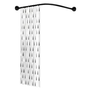 默玛浴室浴帘防水套装卫生间洗澡免打孔两用弧形杆挂门帘子隔断帘