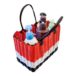 野餐篮洗澡篮沐浴筐浴室收纳买菜篮购物篮采摘篮手提篮塑料编织筐