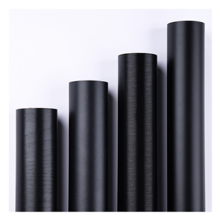 黑色贴纸自粘墙纸防水防潮哑光壁纸木纹柜子家具翻新墙贴改色贴膜