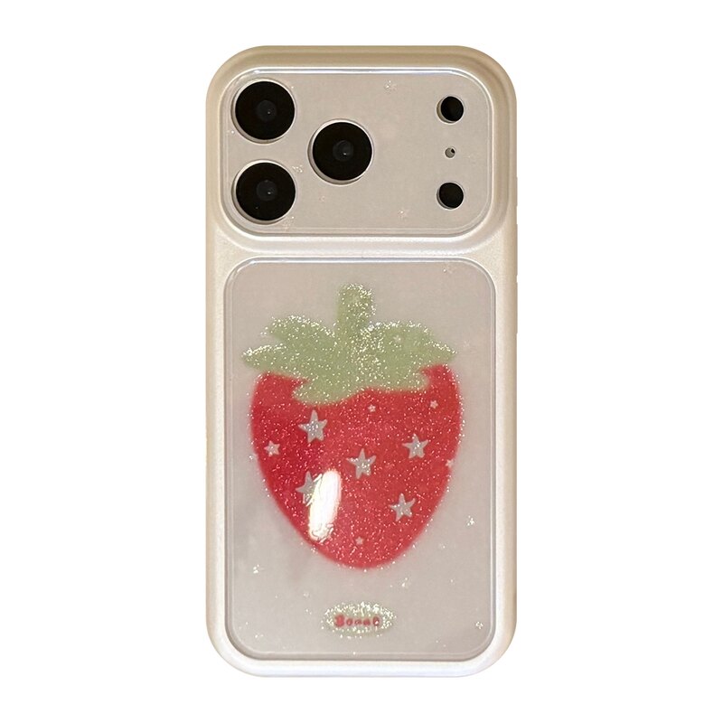 细闪草莓iPhone手机壳大视窗