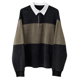 COMMON SCENTS「Rugby Shirt」洗褪薄毛320g/㎡拼色橄榄球polo衫