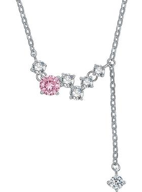 周六福S925银粉白项链女项链O字链百搭送女友本命年礼物