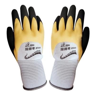 登升劳保#949握得牢989 透气王手套 双层乳胶磨砂耐磨防滑防油