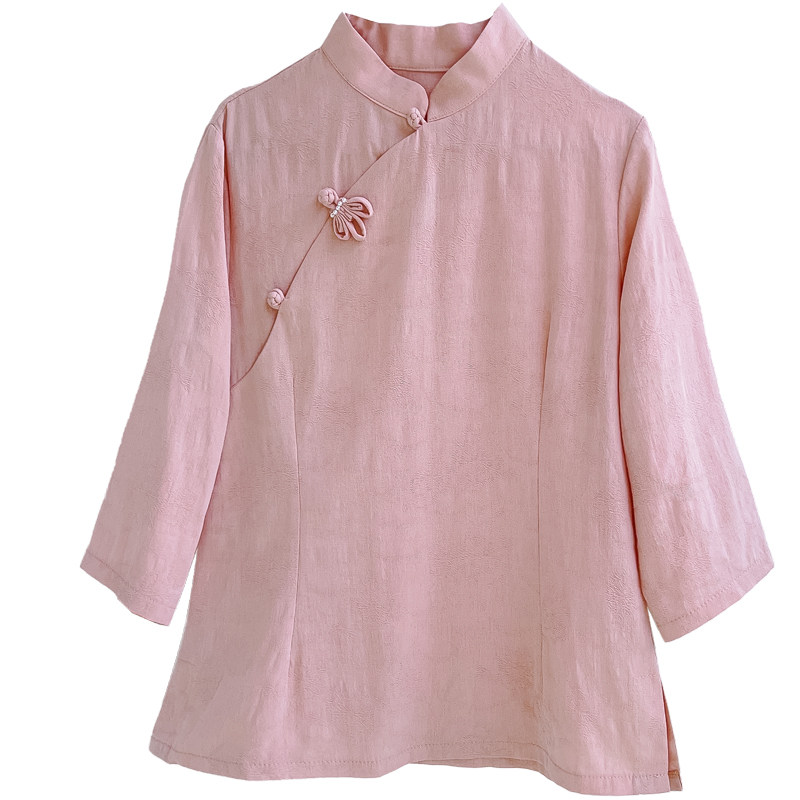斜襟盘扣旗袍中式禅衣茶服衬衫