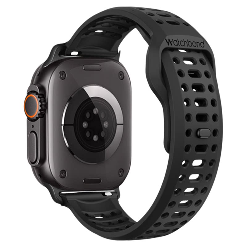 适用苹果iwatch ultra2/3手表带applewatch S10/11氟橡胶FKM透气CRS腕表带S9运动8智能7小众6高级男士crs夏
