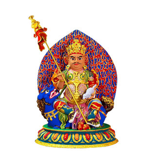 欧斯特彩绘《财宝天王》室内家用精工铜《多闻天王》桌面铜像摆件