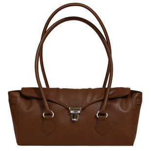 【EZRO】植鞣牛皮高级感复古法棍包单肩腋下女包锁扣邮差包质感