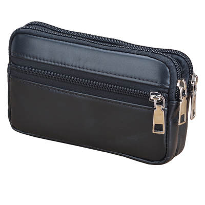 男式穿皮带腰包真皮手机包6.5寸手机腰包头层牛皮横款5.5寸手机袋