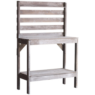 克洛弗园艺操作台复古做旧实木园艺桌园艺工具收纳摆放花园置物架