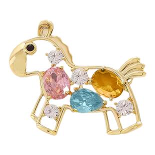 卡洛美星彩小马胸针女彩色卡通小马高端精致时尚配饰西装大衣别针