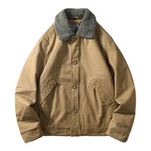 美式复古n1甲板服冬季加绒加厚棉服外套外贸男士纯棉工装夹克棉衣