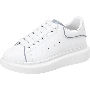 艾斯臣真皮小白鞋加绒女厚底轻便增高百搭板鞋韩系内增高透气鞋子