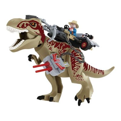 2变恐龙带人仔积木玩具