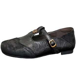 玛丽珍鞋女2026年春季新款复古舒适平底小皮鞋T字带百搭浅口单鞋