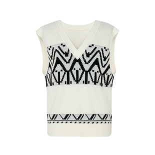 XG雪歌XJ311039B560毛针织衫时尚秋季新款浅米色绵羊毛毛衫背心女