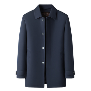 [鹅绒风衣/无缝直充]梦特娇男士羽绒服冬装中长夹克外套加厚保暖J