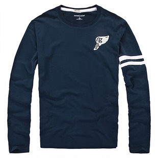 美洲海岸af长袖t恤男潮秋装衣服纯棉圆领宽松休闲体恤男士打底衫