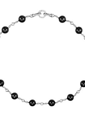 KREAM黑贝珠间银珠项链