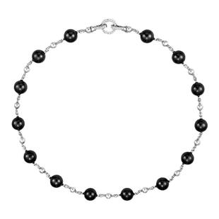 KREAM 黑贝珠间银珠项链男嘻哈女同款欧美饰品