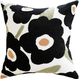 纯色毛绒绿色橄榄绿抱枕套北欧轻奢复古沙发客厅靠枕床头靠垫现代