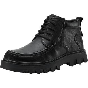 Bata低靴男2025冬商场新款百搭休闲时尚羊皮男靴36701DD5