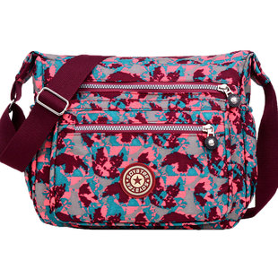 印花帆布包斜挎包女包中老年妈妈包轻便防水单肩包休闲大容量布包