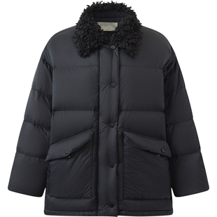 【90白鹅绒】播26秋冬新品H型短款卷毛领羽绒服女通勤DDT1RD5525