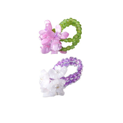 多巴胺仓库」见春池.亚克力风铃花编织戒指清新日常百搭小众指环