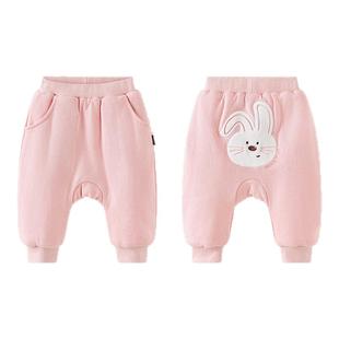 童泰婴儿裤子冬季莫代尔棉夹棉宝宝棉裤男童女童外出大pp裤休闲裤